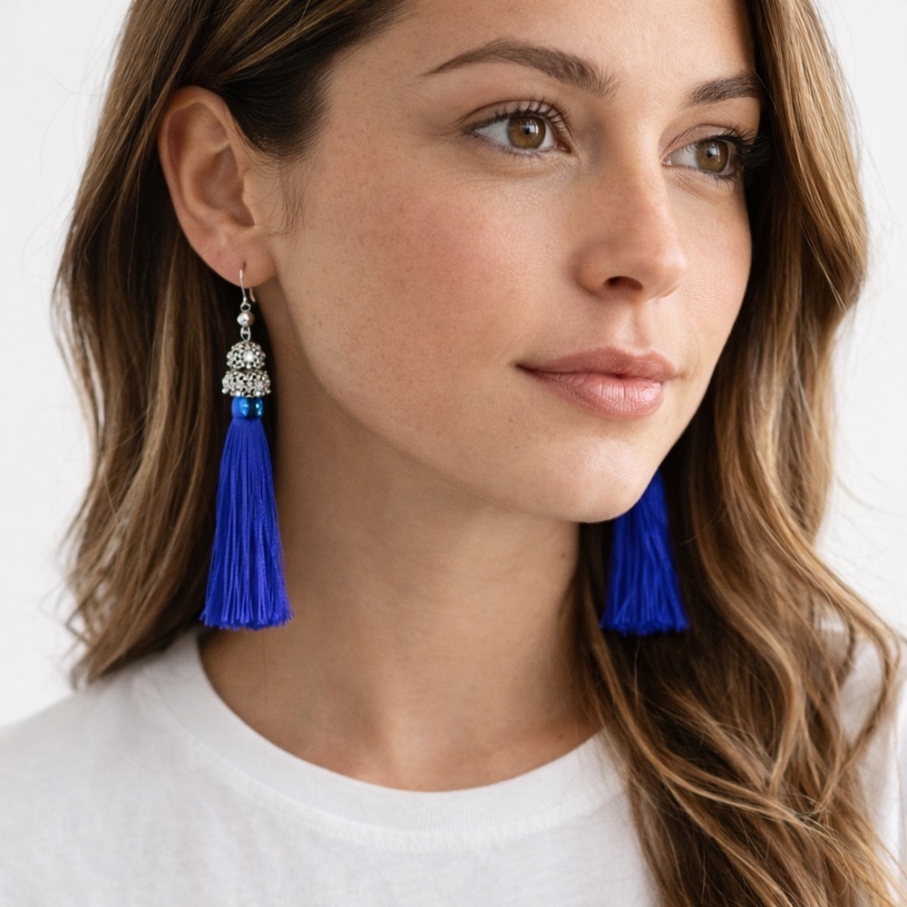 Handmade Artisan Boho Fringe Festival Tassel Earrings